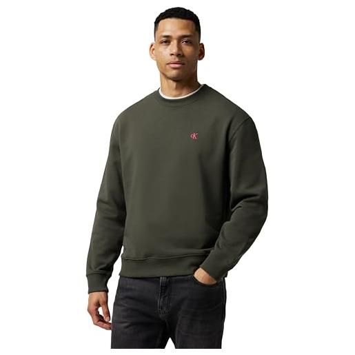 Calvin Klein ls eu 350terry monogram cn swtsh lv04rc296g felpe, grigio (beluga), m