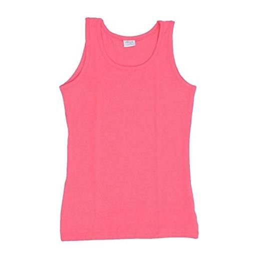 Ellepi canotte in cotone elasticizzato bimba art. 8409 (3pz) - 12 anni, assortito rosa, grigio, fucsia