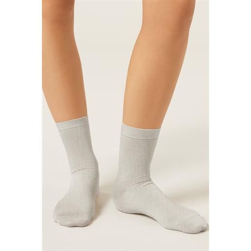 Calzedonia calzini a costine glitter naturale