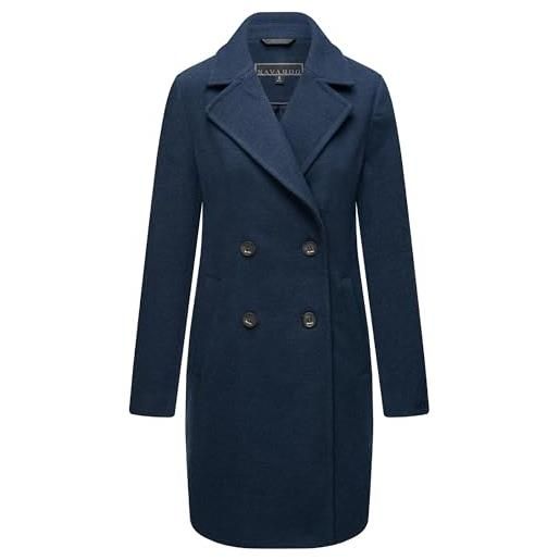 Navahoo cappotto da donna effetto lana lungo classico trench 14 xs-3xl, berry wine, xxl