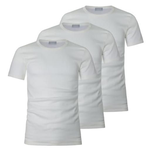 Liabel maglia intima uomo lana cotone girocollo art. 5110-23, conf. 3 pz, bianco, xxl