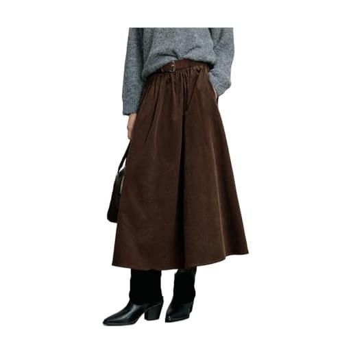 DSFDFDG gonna da donna autunnale in velluto a coste di puro cotone, lunghezza alla caviglia, ombrello(xl)