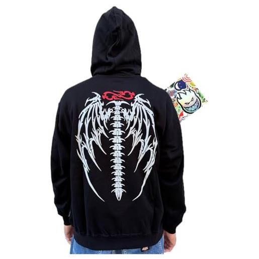 PROPAGANDA felpa con cappuccio uomo quill hoodie limited edition fw2025 e 20 stickers originale (it, testo, m, regular, regular, nero + 20 stick)