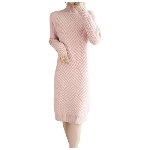 Generic abito da donna in maglia di lana con collo a lupetto a costine abiti in maglia, pnnrk, m