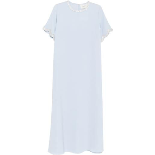 SHATHA ESSA abito lungo con decorazione - blu