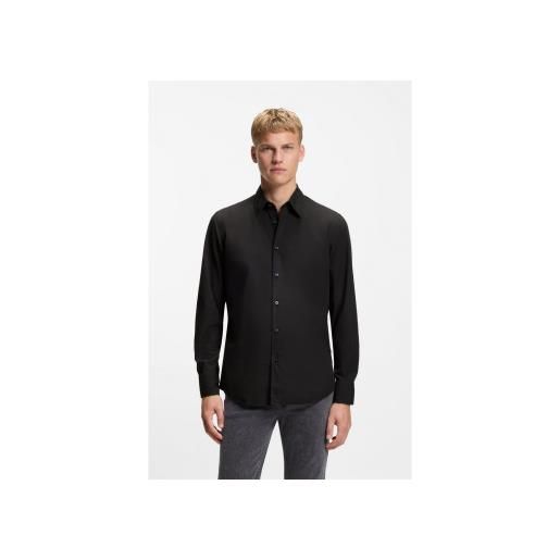 BOSS per uomo. 50518304 elegante camicia nera [3300154], nero, casual, da sera, cotone, classico, manica lunga