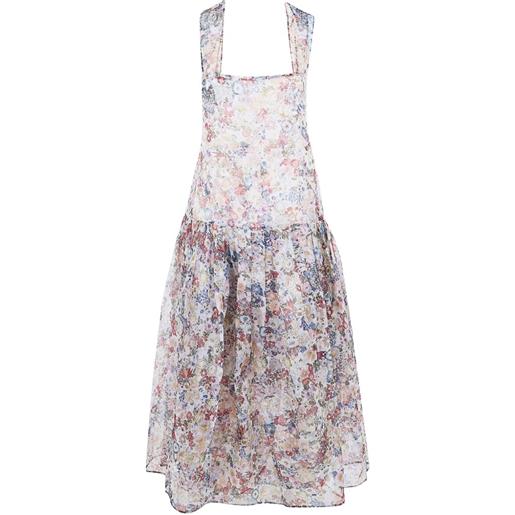 KHAITE abito amello a fiori - toni neutri