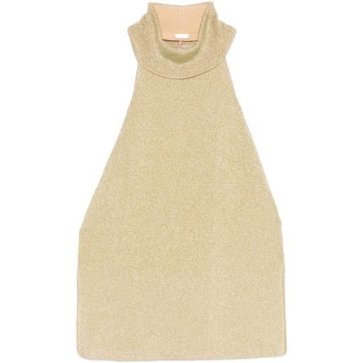 Cult Gaia top smanicato con scollo all'americana - oro
