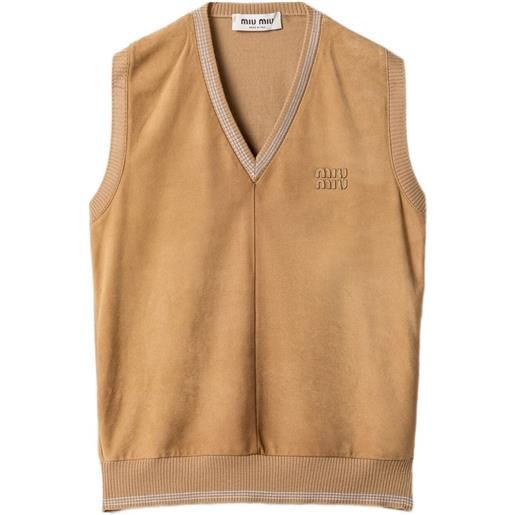Miu Miu gilet con scollo a v - marrone