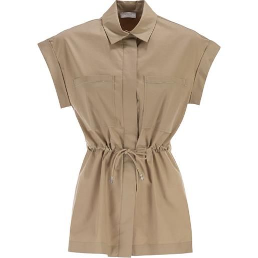 Peserico blusa con coulisse - toni neutri