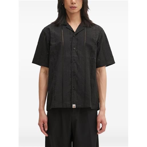 A BATHING APE® camicia in pizzo sangallo - nero