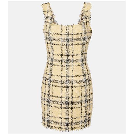 Balmain abito corto in tweed con paillettes