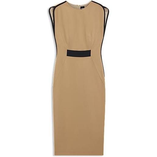 BOSS vestito in jersey elasticizzato con elastico in vita, beige chiaro