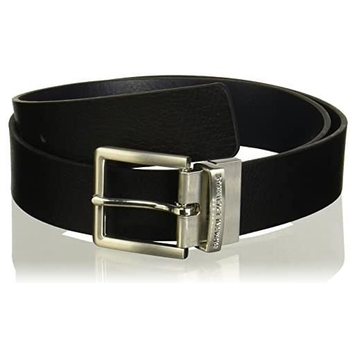Armani Exchange leather belt, cintura, uomo, nero (black/navy 43020), 4 (taglia produttore: 32)