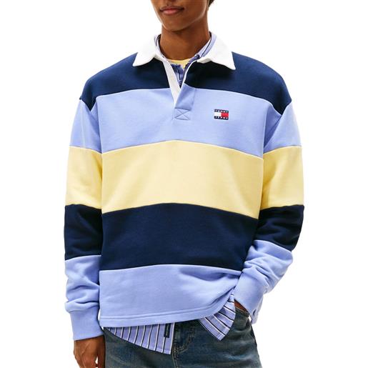 TOMMY JEANS polo relax badge stripe rugby