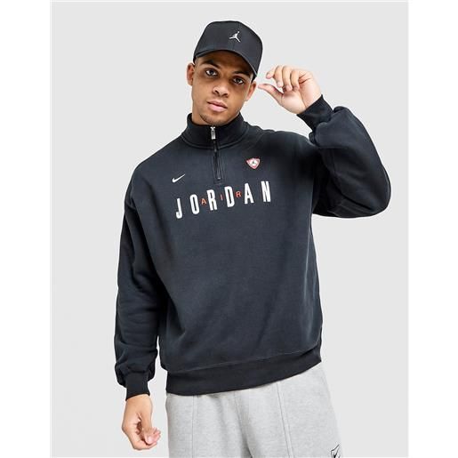 Jordan pile 1/2 zip graphic flight, nero