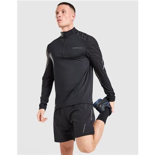 Technicals set 1/4 zip top/pantaloncino harefield, nero