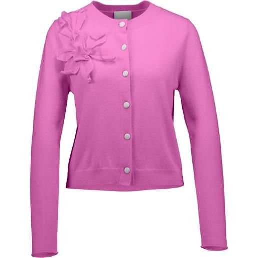 Allude cardigan con applicazione a fiori - rosa