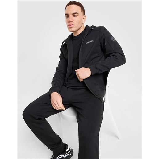 Napapijri felpa con cappuccio full zip belk, nero