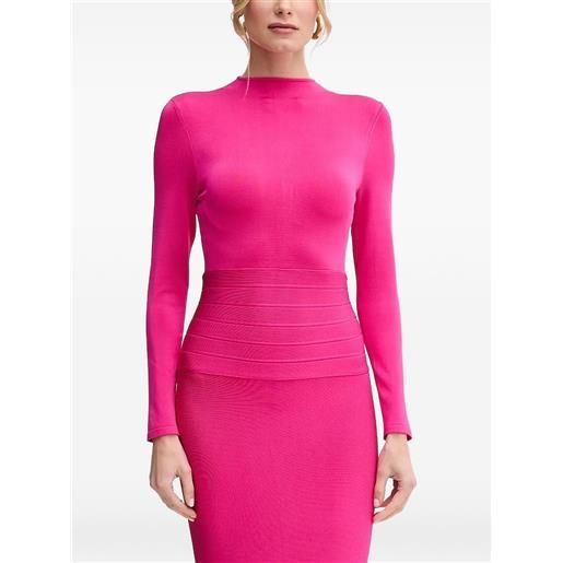 Hervé Léger abito midi freya a maniche lunghe - rosa