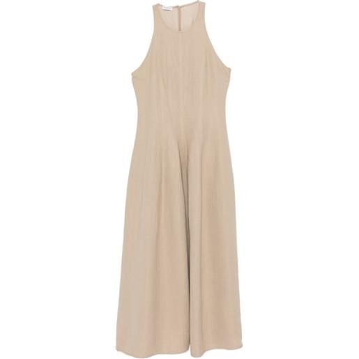 Brunello Cucinelli abito midi smanicato - toni neutri