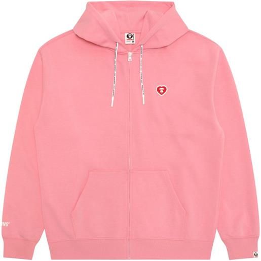 AAPE BY *A BATHING APE® felpa con cappuccio e motivo cuore - rosa