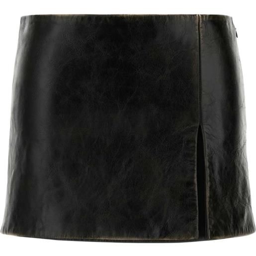 Miu Miu minigonna in pelle - nero