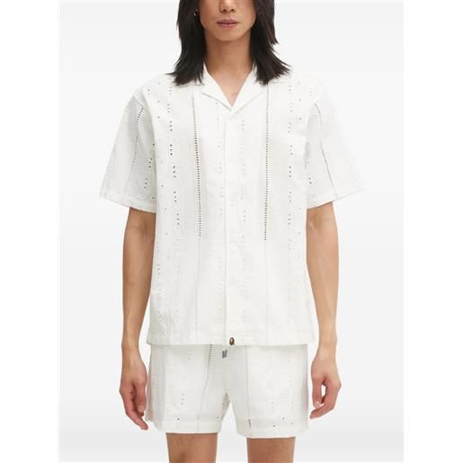 A BATHING APE® camicia in pizzo sangallo - toni neutri