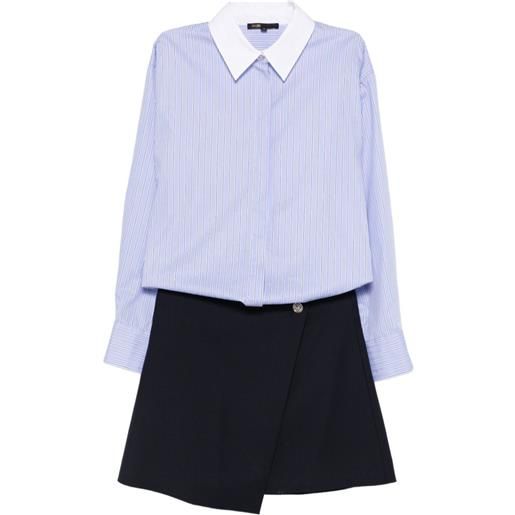 Maje abito corto asimmetrico a righe - blu