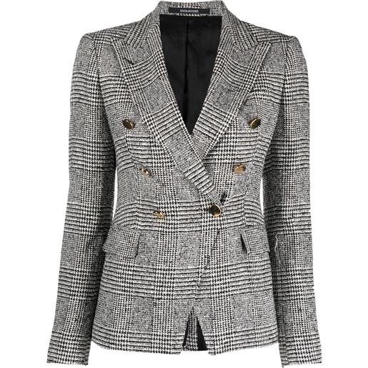 Tagliatore blazer doppiopetto a quadri - nero