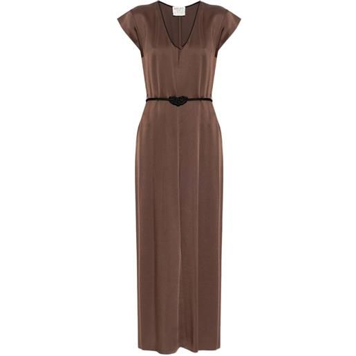 Forte Forte abito lungo con scollo a v - marrone
