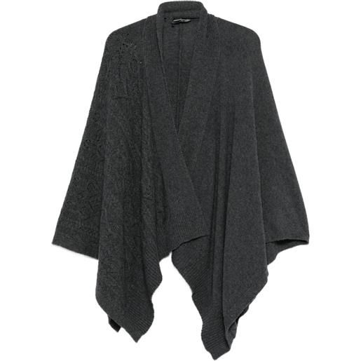 Ermanno Scervino poncho a coste - grigio