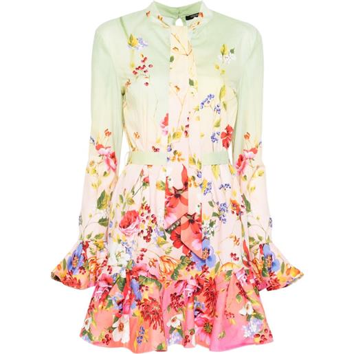 Roberto Cavalli abito a fiori con ruches - rosa