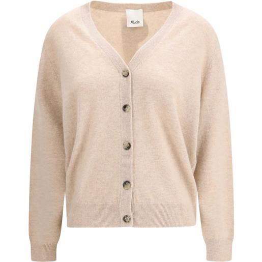 Allude cardigan con scollo a v e bottoni - toni neutri