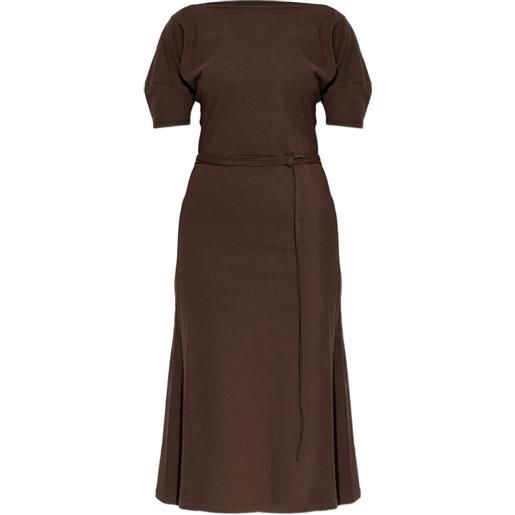 LEMAIRE abito midi con nodo in vita - marrone