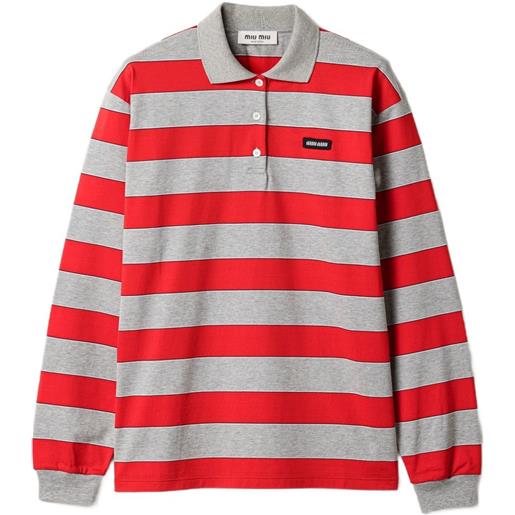 Miu Miu camicia a righe a maniche lunghe - rosso