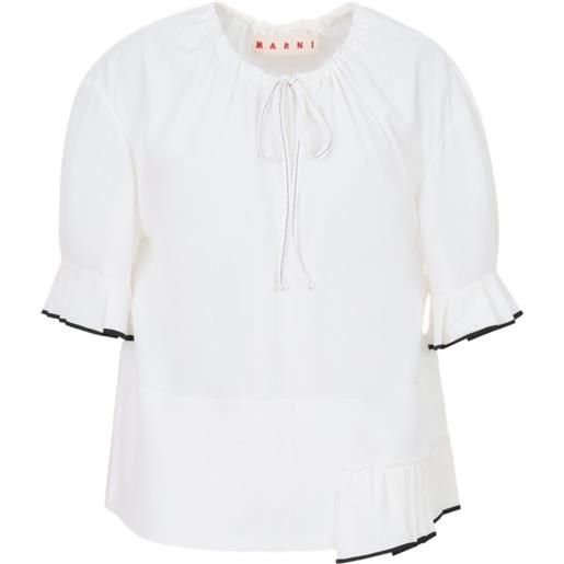 Marni blusa con coulisse - bianco