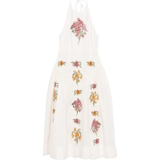 Agua By Agua Bendita abito midi balsa cordillera con scollo all'americana - toni neutri