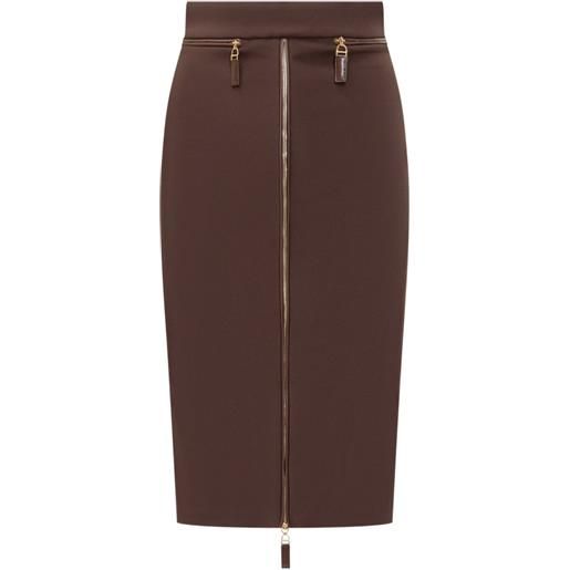 Elisabetta Franchi gonna a matita con zip - marrone