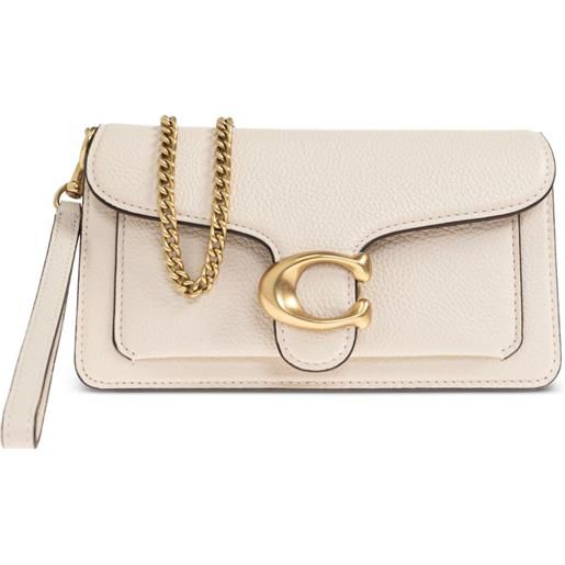 Coach borsa a tracolla tabby con catena rimovibile - bianco