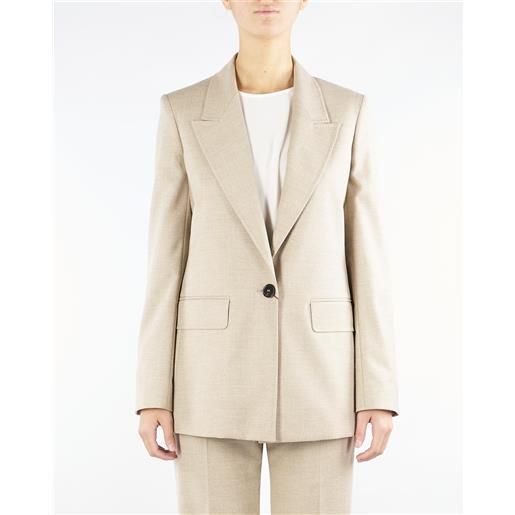 MAX MARA STUDIO blazer beige regular fit in flanella