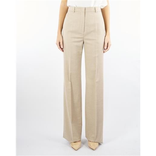MAX MARA STUDIO pantalone beige in flanella stretch
