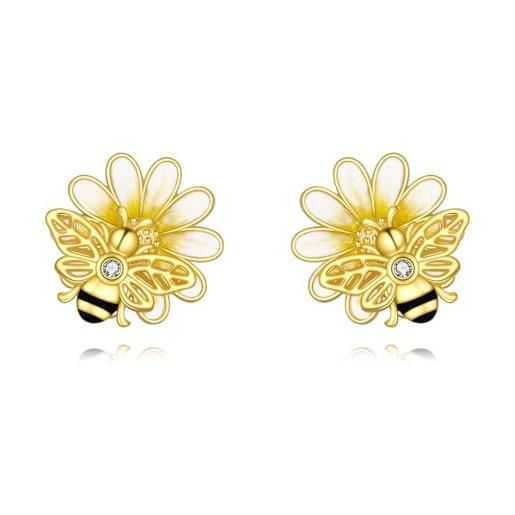 YAFEINI orecchini da calcio, in argento sterling 925, con zirconi, in bianco e nero, per sport, argento sterling