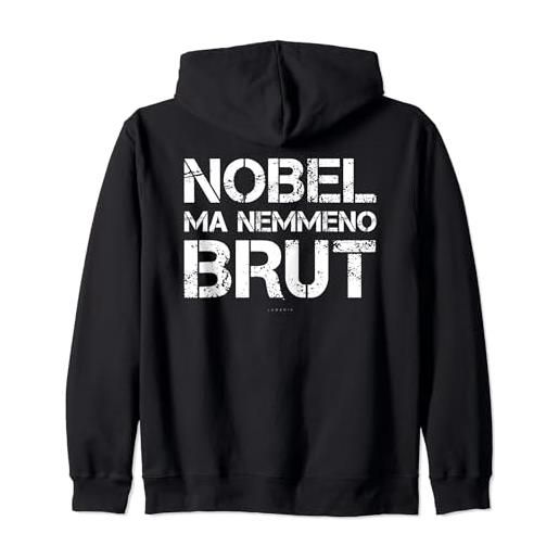 LUMOMIX felpe uomo con zip e cappuccio alcol nobel ma nemmeno brut felpa con cappuccio