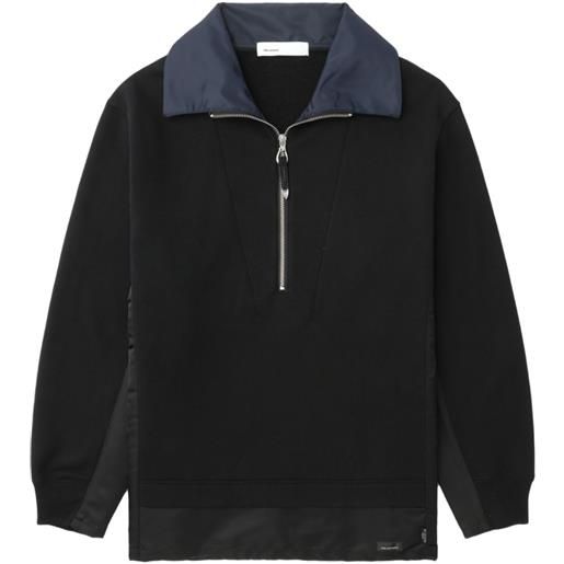 Toga felpa con mezza zip - nero