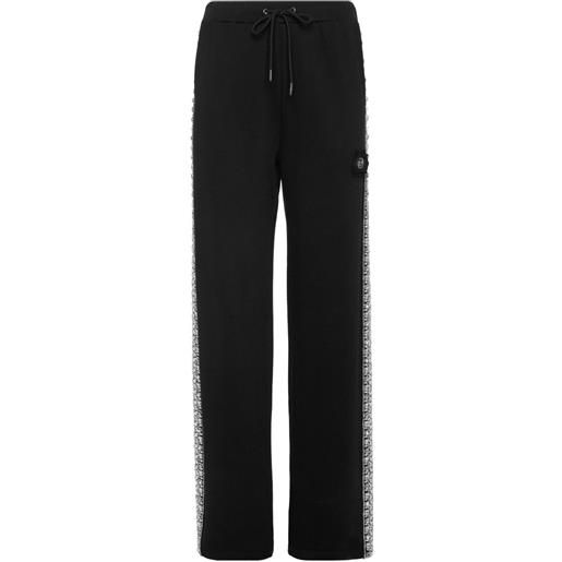 Philipp Plein pantaloni sportivi con cristalli - nero
