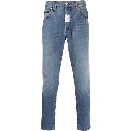 Philipp Plein jeans skinny a vita bassa - blu