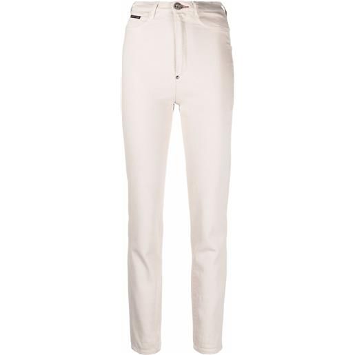 Philipp Plein jeans skinny a vita alta iconic - toni neutri