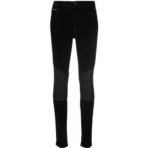 Philipp Plein jeans skinny a vita alta - nero