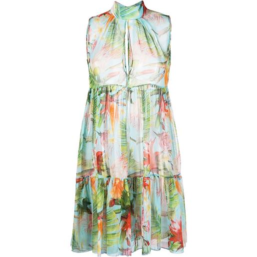 Philipp Plein abito a fiori georgette - blu